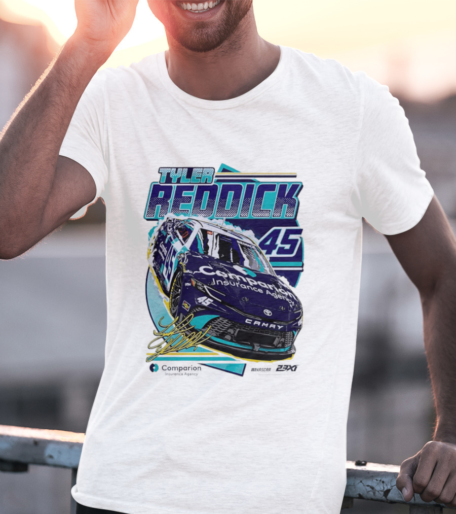 Tyler Reddick 45 Companion Insurance Agent 23XI Racing Toyota Camry T-Shirt