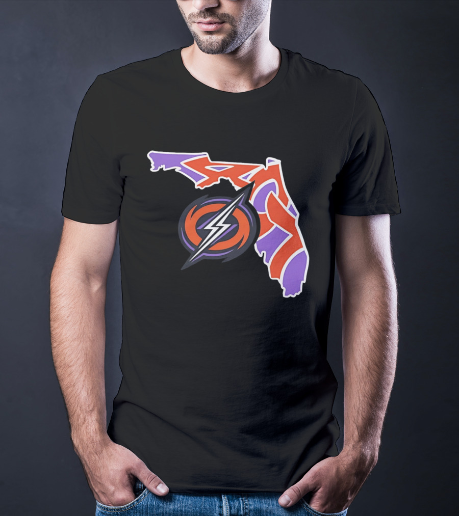 2026 UFL Orlando Storm 407 Map Lightning T-Shirt