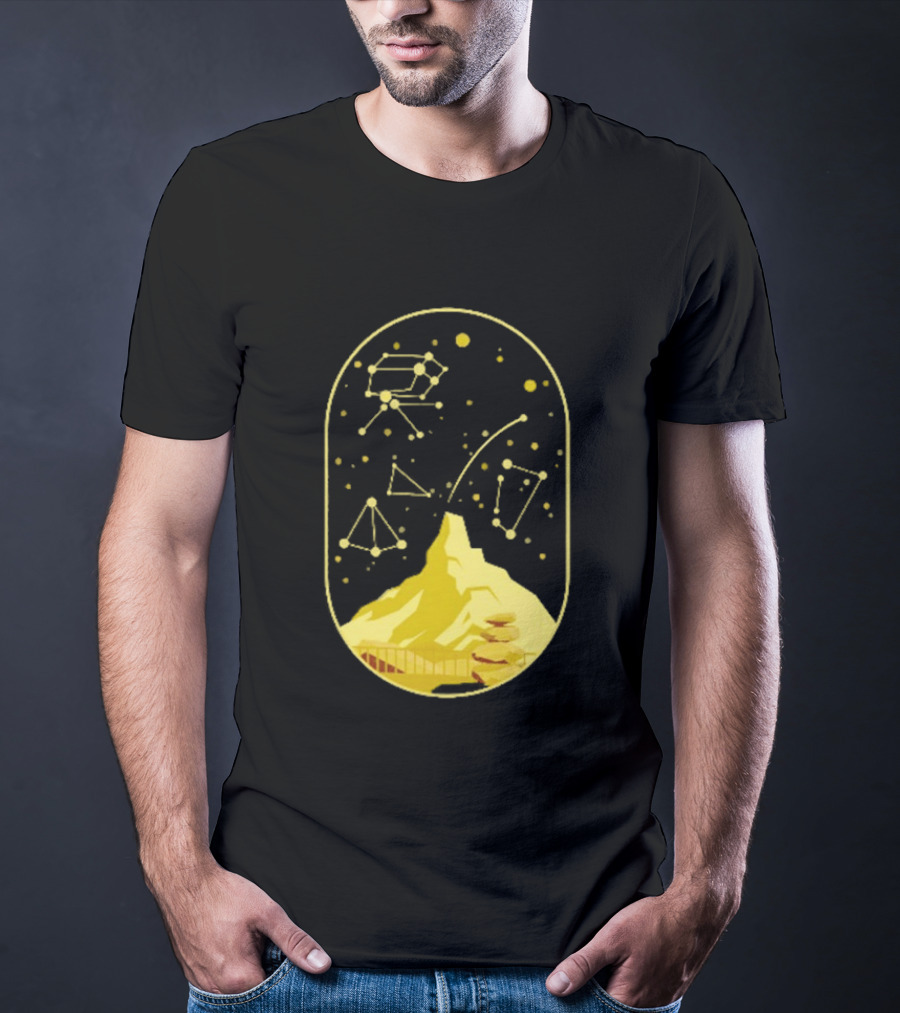 Cairn Minimalist Mountain Constellation Starry Sky T-Shirt