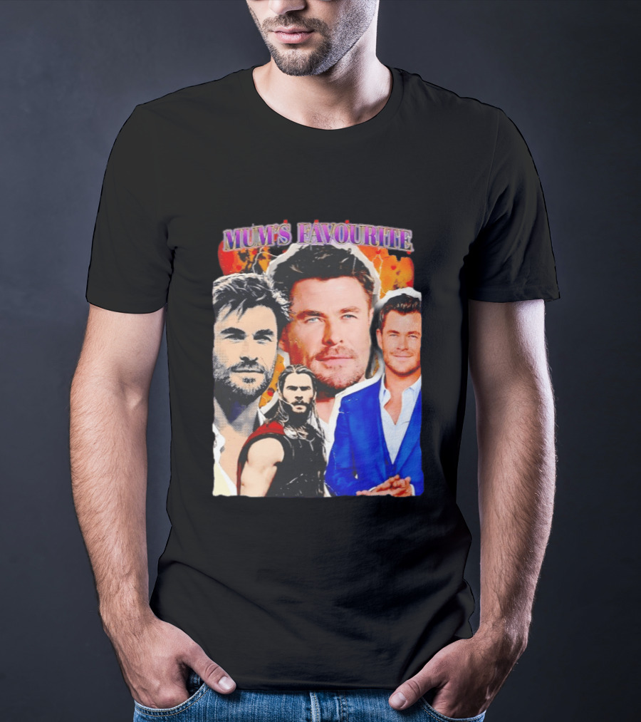 Mum's Favourite Chris Hemsworth Collage T-Shirt