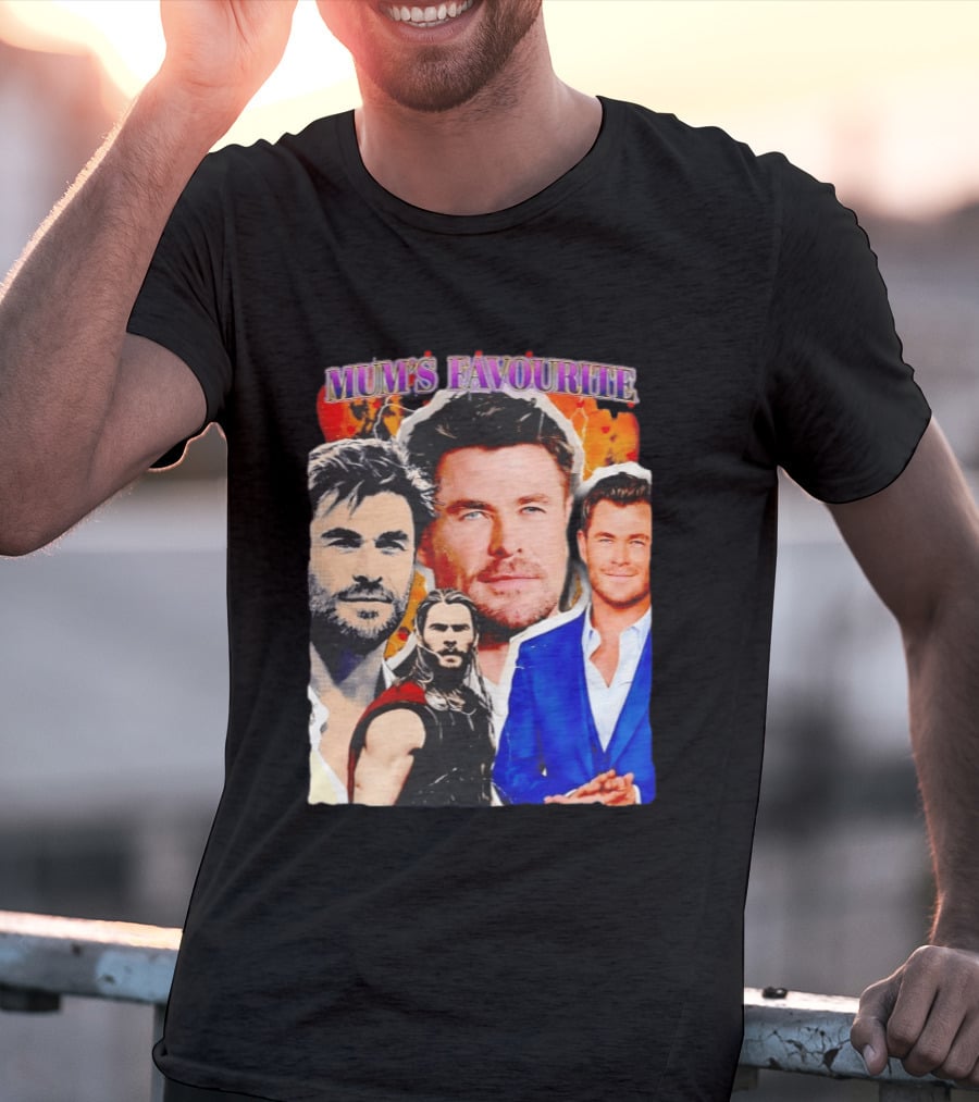 Mum's Favourite Chris Hemsworth Collage T-Shirt