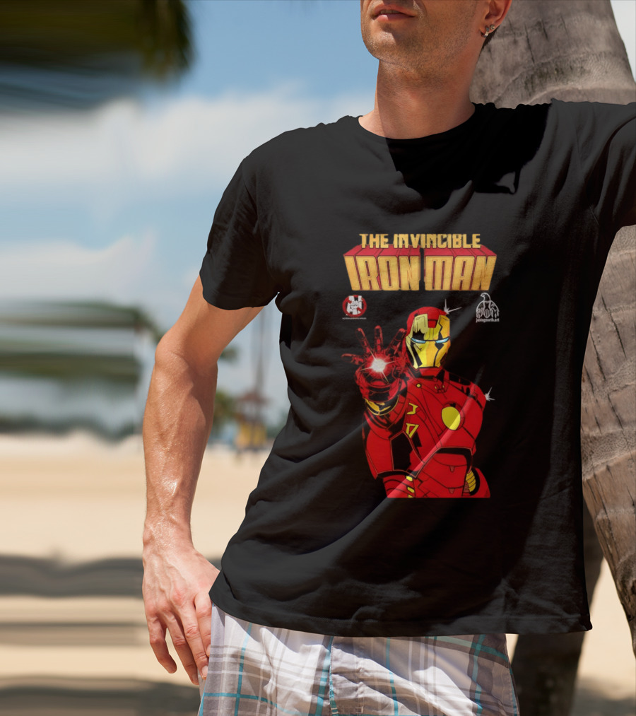 The Invincible Iron Man Superhero Iconic Armor Power Pose T-Shirt