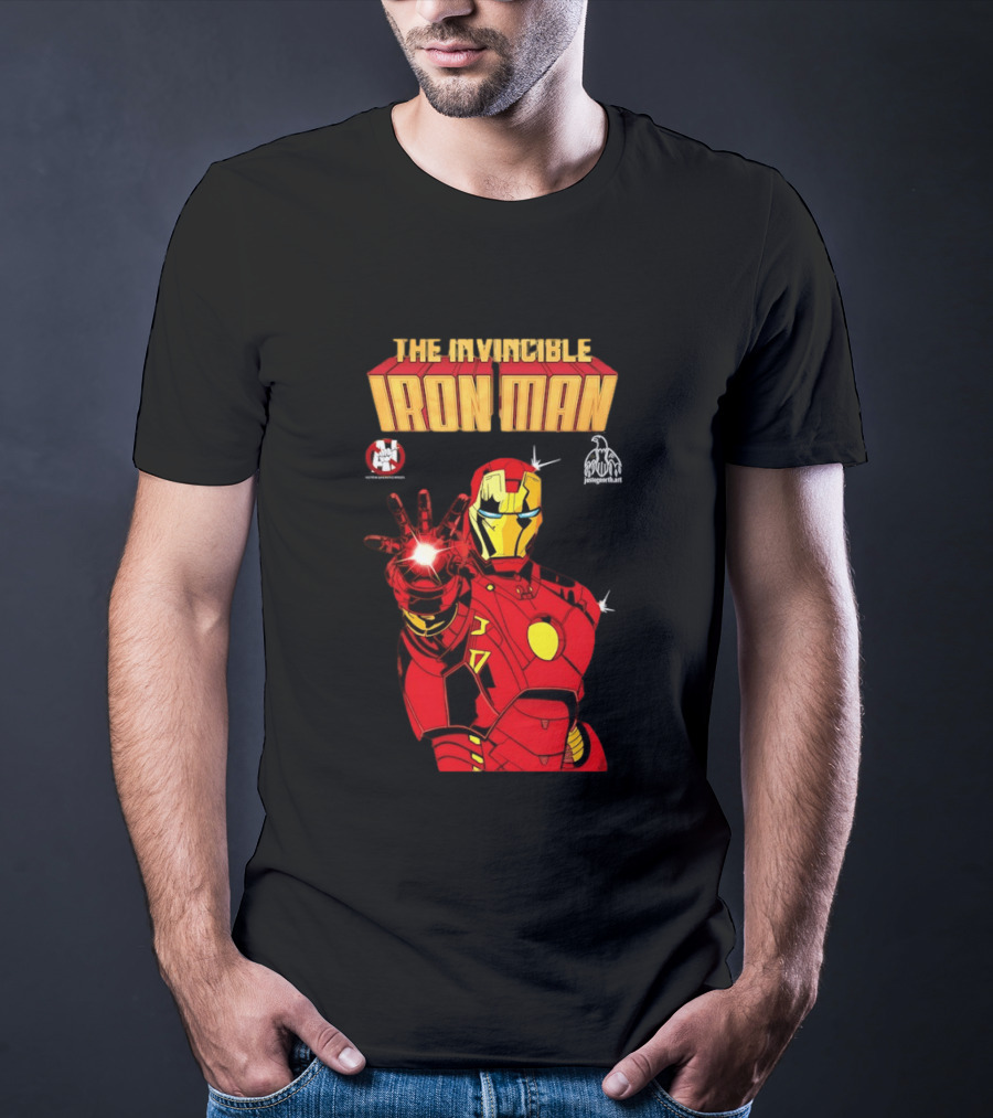 The Invincible Iron Man Superhero Iconic Armor Power Pose T-Shirt