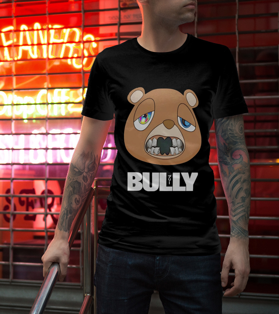 Bully Kanye Bear Character With Multicolored Eyes And Grills T-Shirt