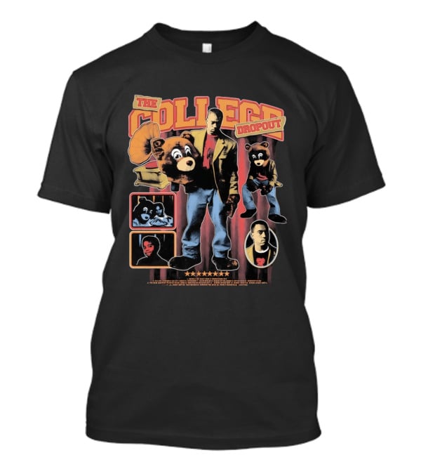 The College Dropout Kanye Bear Trompe L'oeil Retro Style Album T-Shirt