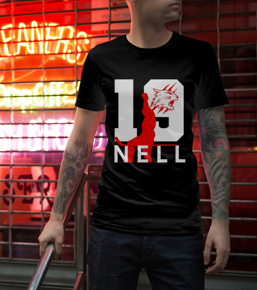 NELL 19 Wildcat Silhouette With Red Figure T-Shirt