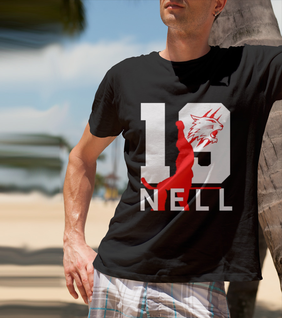 NELL 19 Wildcat Silhouette With Red Figure T-Shirt