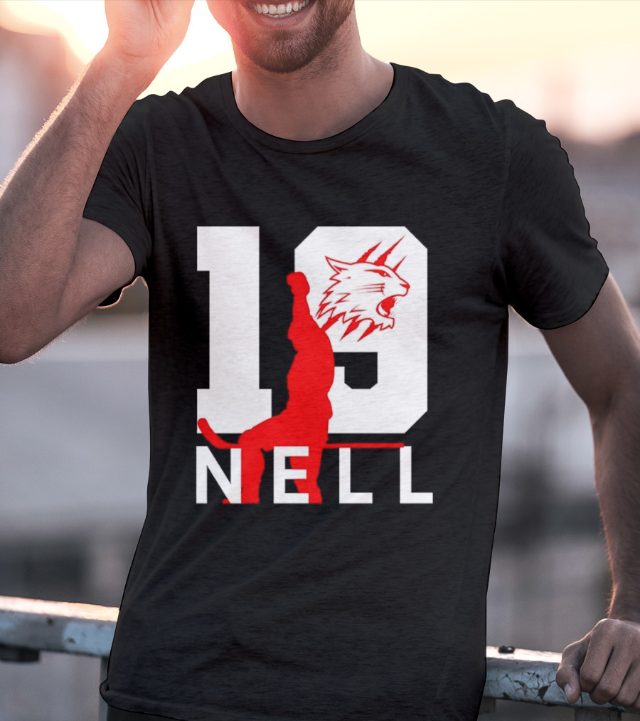NELL 19 Wildcat Silhouette With Red Figure T-Shirt