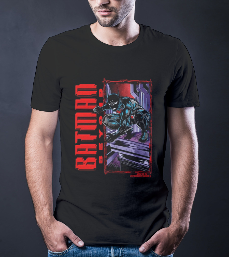 Batman Beyond Combat Readiness Stance Dynamic Gotham City Scene T-Shirt