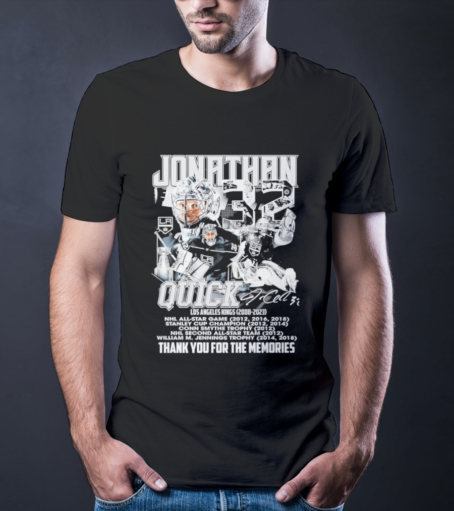 Jonathan Quick Los Angeles Kings NHL All Star Stanley Cup Champion Thank You For The Memories T-Shirt