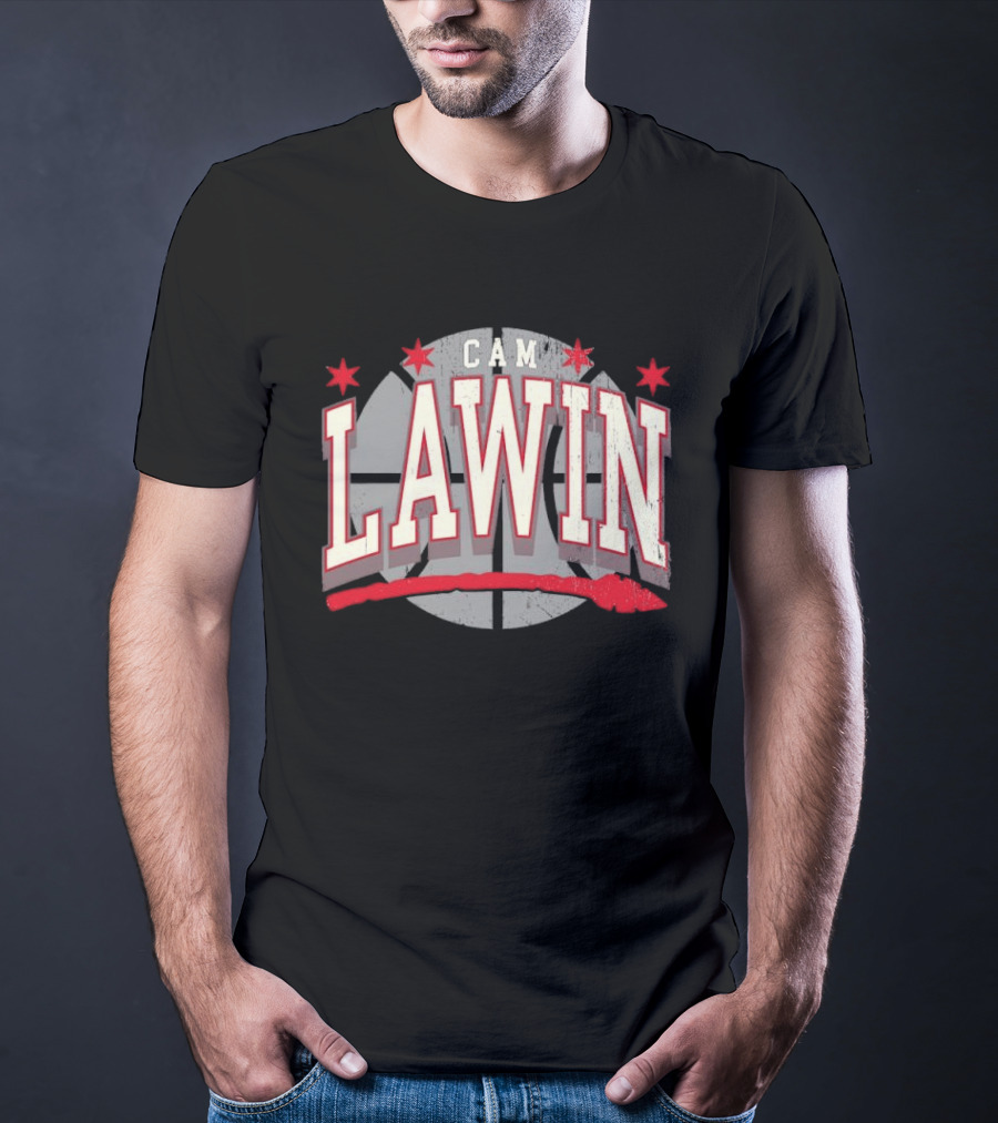 Cam Lawin Basketball Stars Red And White T-Shirt
