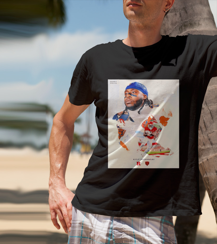 Round 7 Pick 233 Kyle Monangai Chicago Bears Rutgers Football T-Shirt