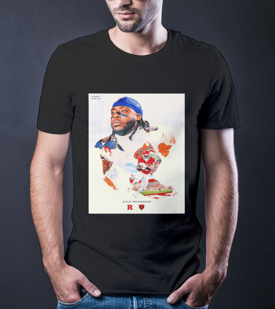 Round 7 Pick 233 Kyle Monangai Chicago Bears Rutgers Football T-Shirt