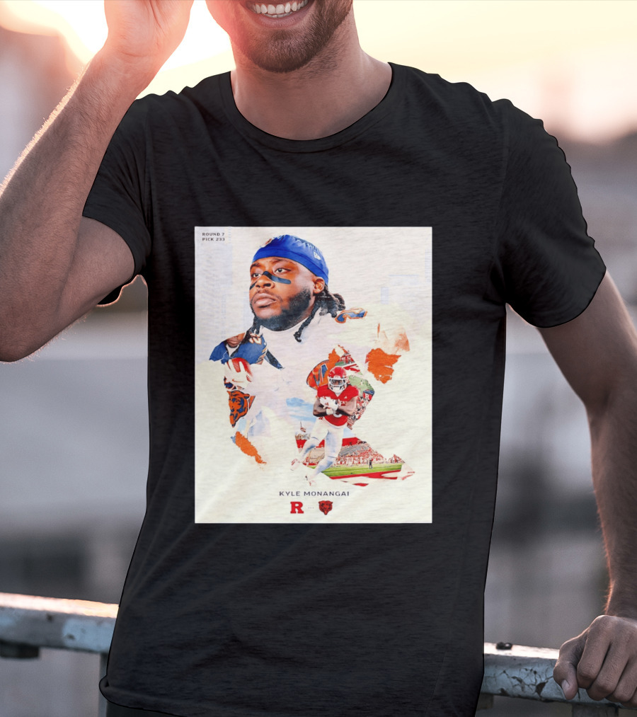 Round 7 Pick 233 Kyle Monangai Chicago Bears Rutgers Football T-Shirt