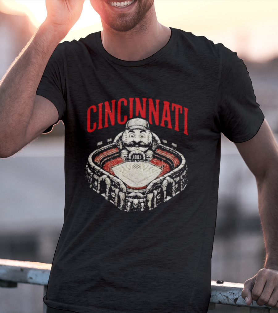 Cincinnati Reds Stadium 1881 Mascot Mashup T-Shirt
