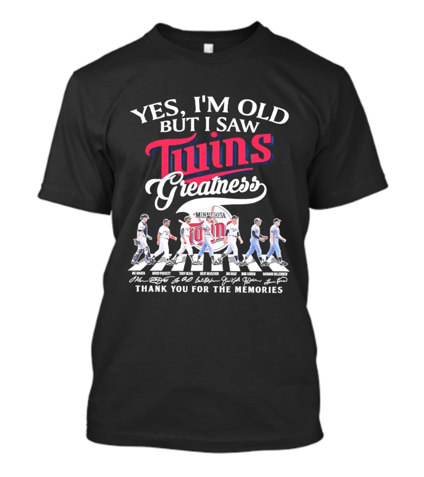 Yes I'm Old But I Saw Twins Greatness Thank You For The Memories Signatures T-Shirt