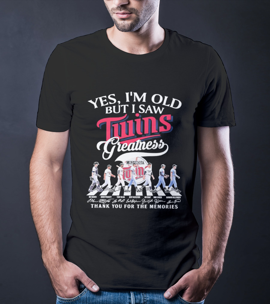 Yes I'm Old But I Saw Twins Greatness Thank You For The Memories Signatures T-Shirt