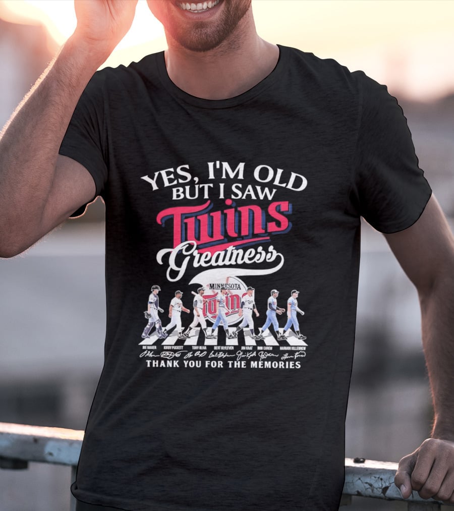 Yes I'm Old But I Saw Twins Greatness Thank You For The Memories Signatures T-Shirt