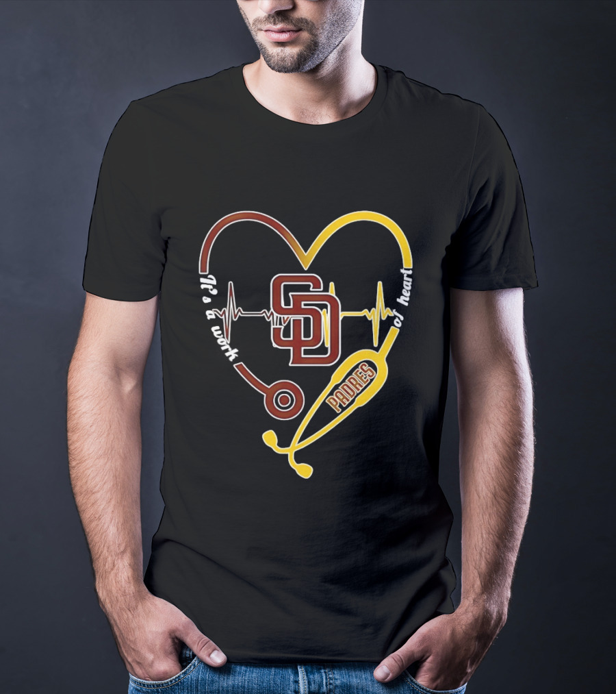 San Diego Padres Heart Soul Stethoscope Work Of Heartbeat T-Shirt