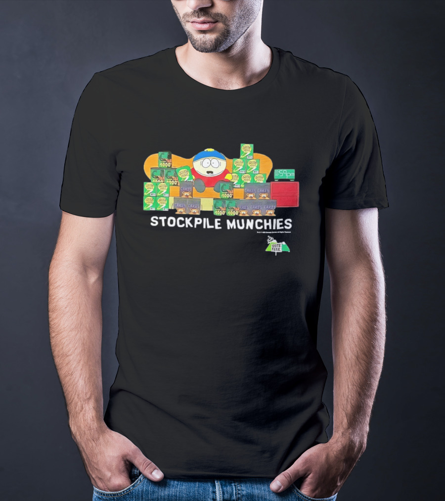 South Park Cartman Stockpile Munchies Cheesy Poofs 1159pm Cakes T-Shirt