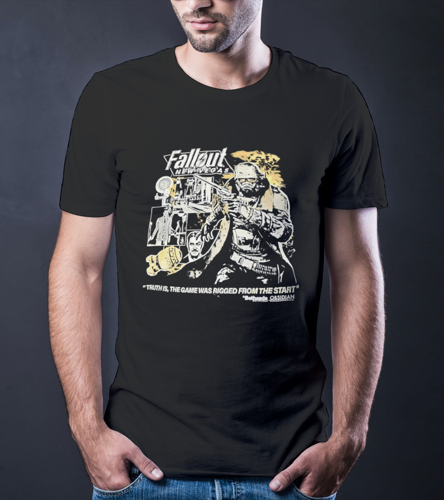 Fallout New Vegas Truth Is The Game Was Rigged From The Start Retro Gaming T-Shirt