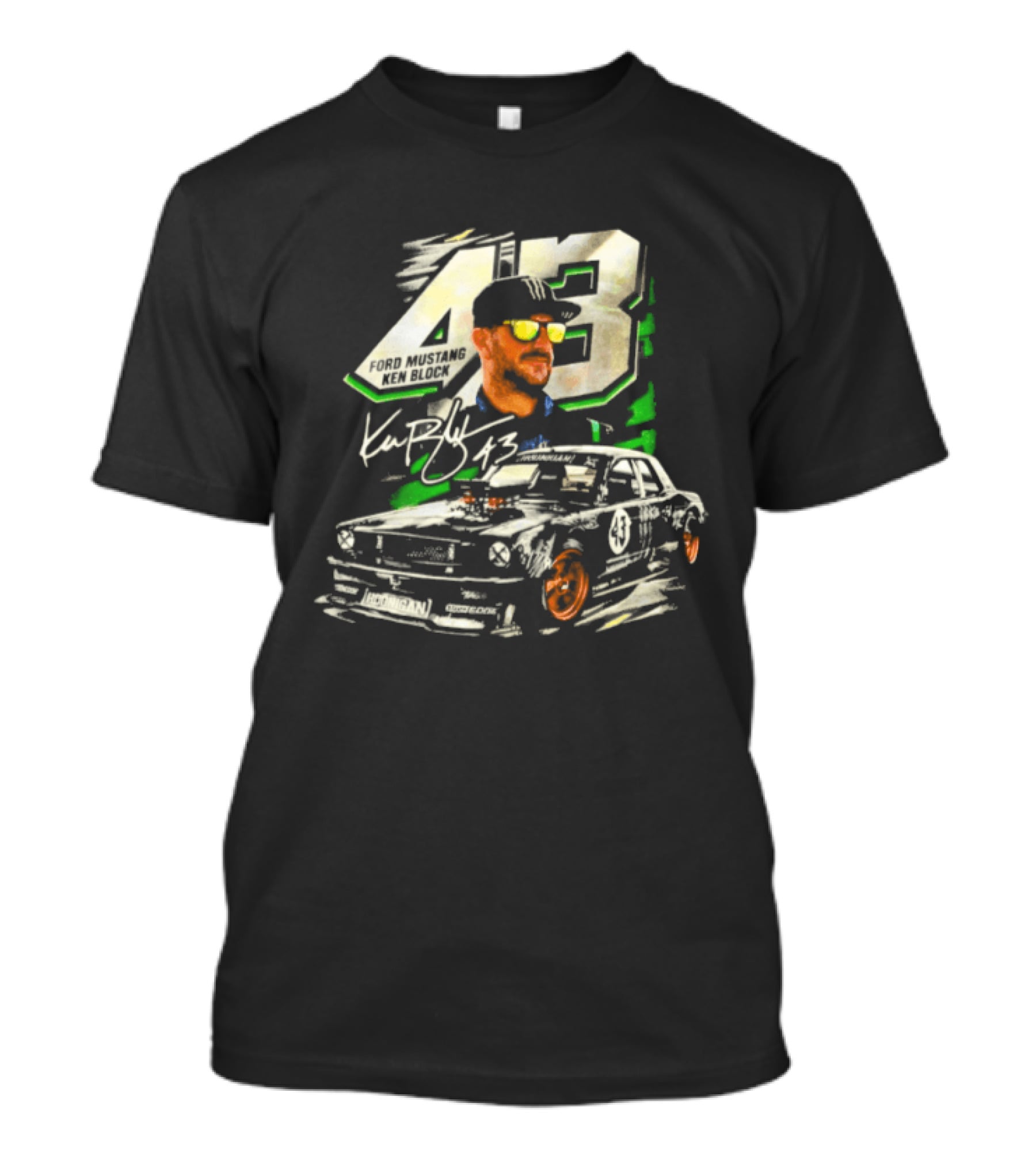 Ford Mustang Ken Block 43 Signature Style Racing T-Shirt