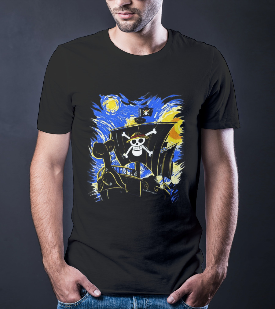 Starry Night One Piece Going Merry Anime T-Shirt