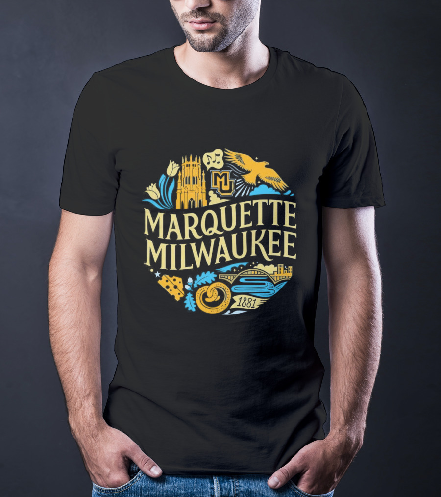 Marquette Milwaukee M And Milwaukee Scenes T-Shirt