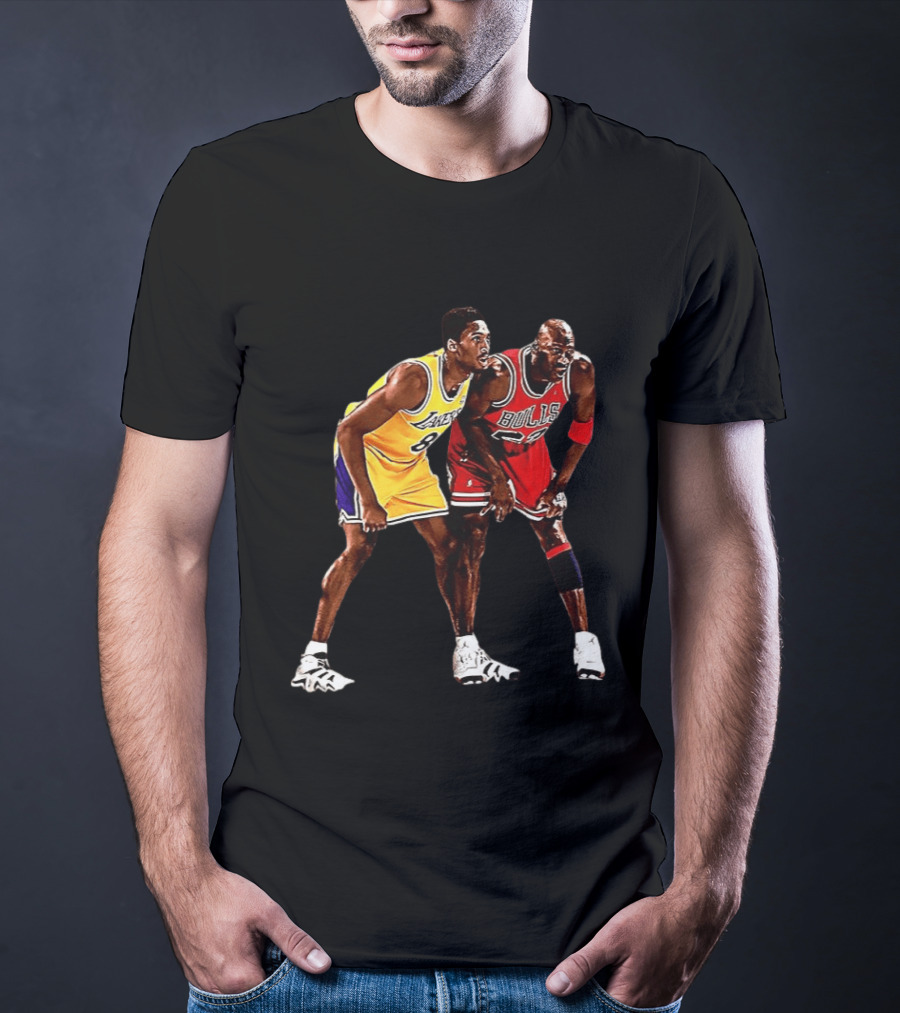 Michael Jordan Vs Kobe Bryant Lakers Vs Bulls NBA Legends Showdown T-Shirt