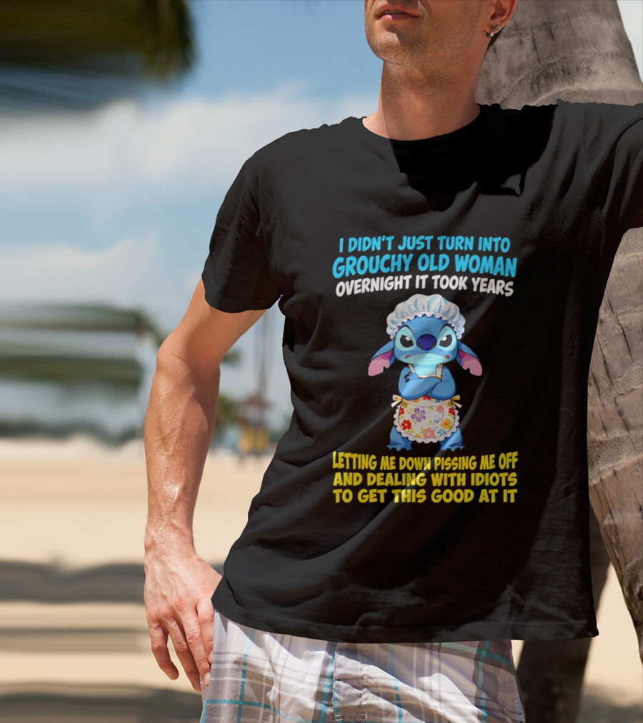 Stitch Housewife Grouchy Old Woman Letting Me Down Pissing Me Off Dealing With Idiots T-Shirt