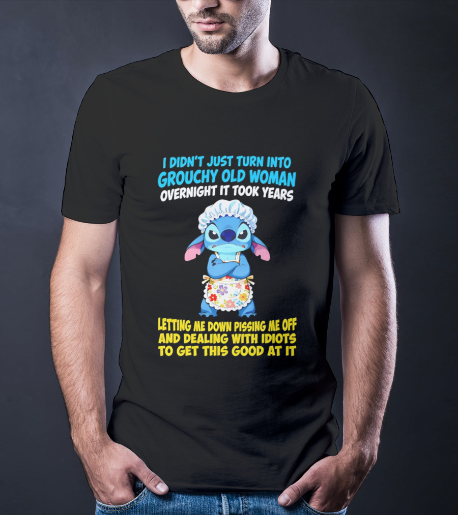 Stitch Housewife Grouchy Old Woman Letting Me Down Pissing Me Off Dealing With Idiots T-Shirt