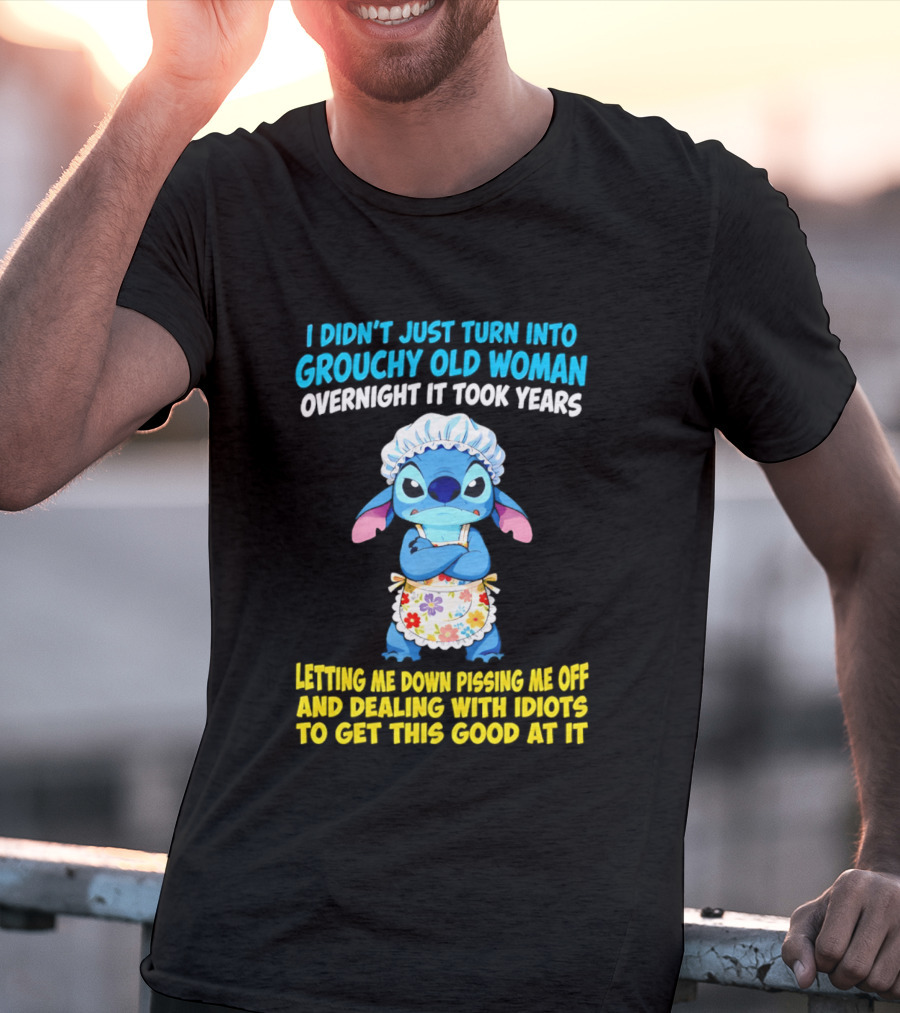 Stitch Housewife Grouchy Old Woman Letting Me Down Pissing Me Off Dealing With Idiots T-Shirt