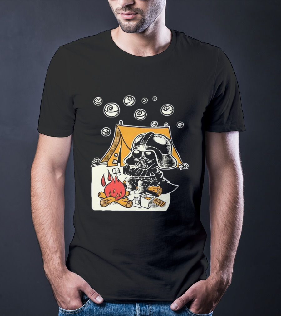 Under Death Stars Darth Vader Star Wars Camping Marshmallows Chocolate T-Shirt