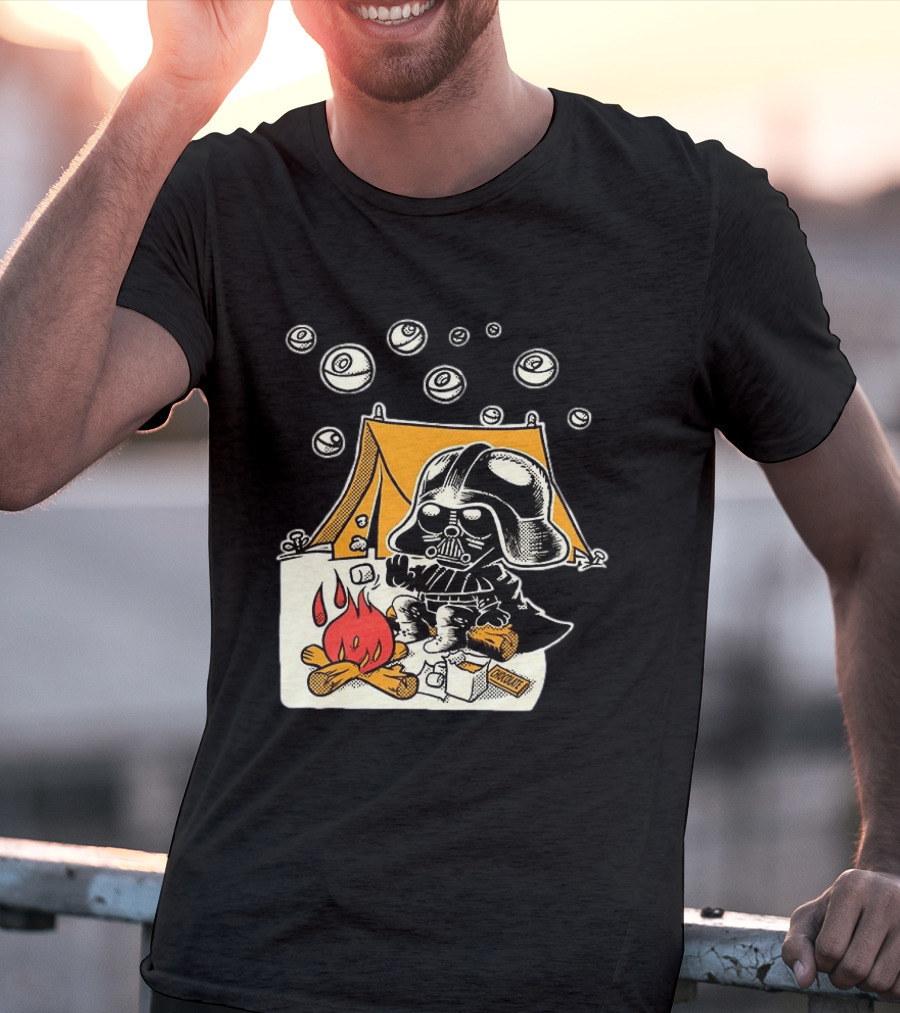 Under Death Stars Darth Vader Star Wars Camping Marshmallows Chocolate T-Shirt