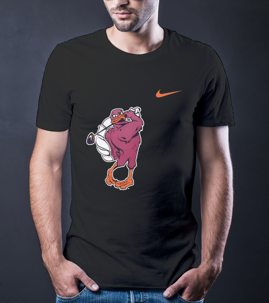 Virginia Tech Hokies Golfing Nike Swoosh Bird T-Shirt
