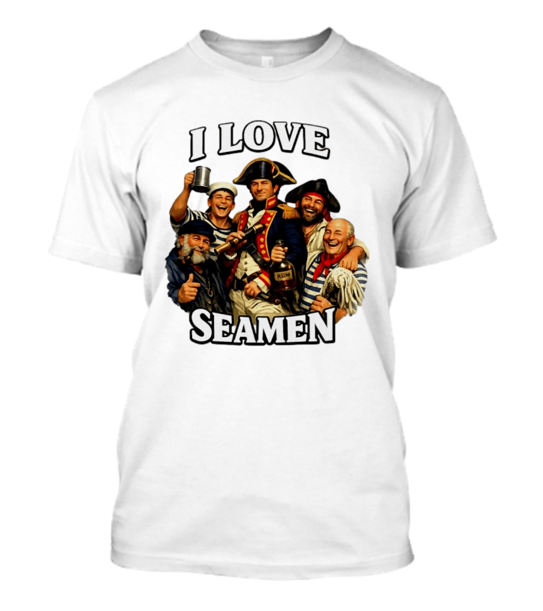 I Love Seamen Pirate Rum Crew Celebrating Together T-Shirt