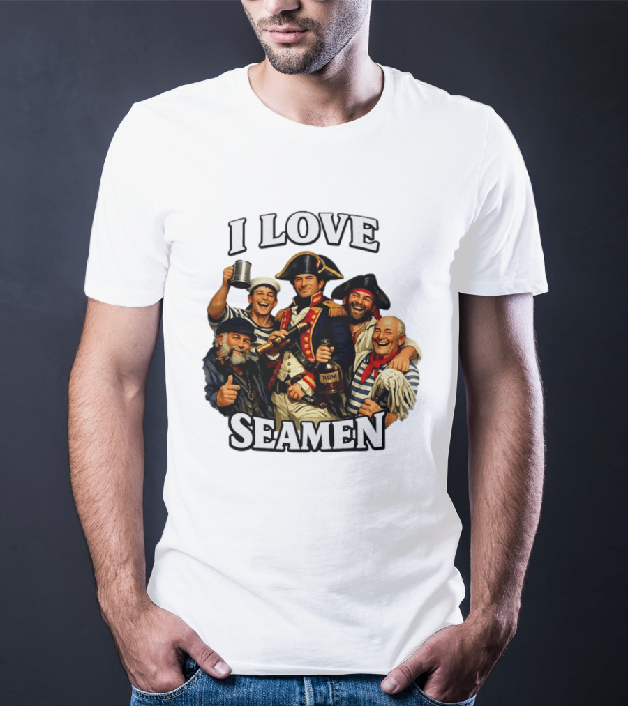 I Love Seamen Pirate Rum Crew Celebrating Together T-Shirt