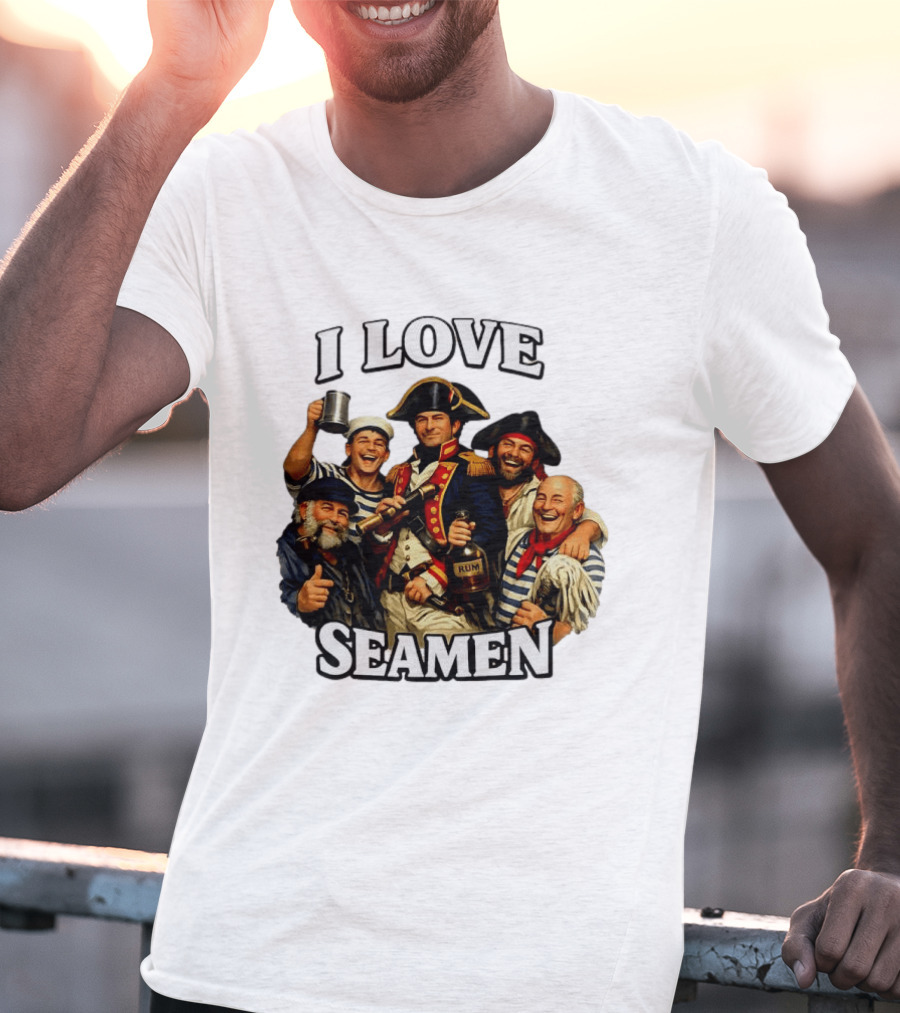 I Love Seamen Pirate Rum Crew Celebrating Together T-Shirt