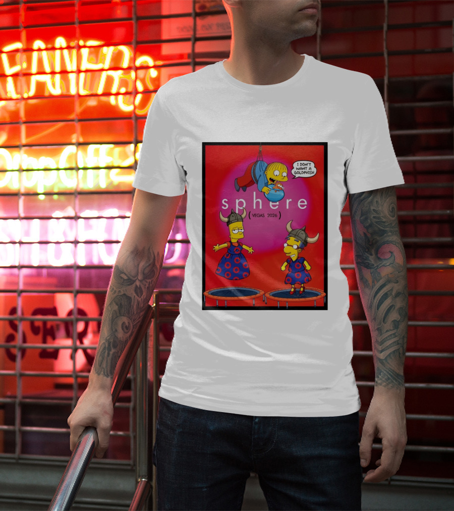 Phish X Simpsons Sphere Vegas 2026 Tour Goldfish Boogie New Springfield T-Shirt