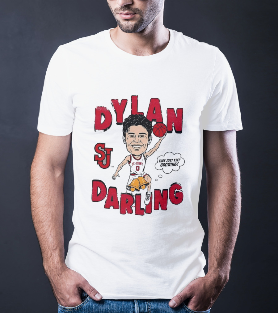 Dylan Darling St J Basketball Keep Growing Player Sketch T-Shirt