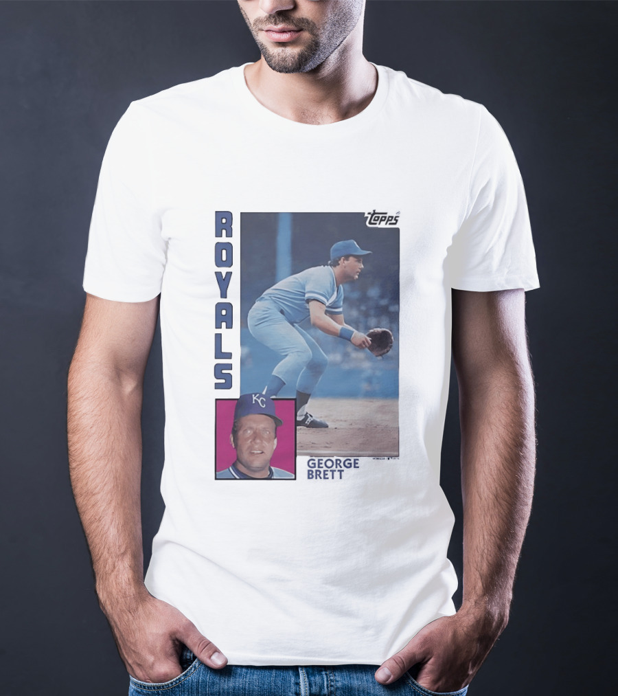 Kansas City Royals George Brett Topps 1984 Baseball Card T-Shirt