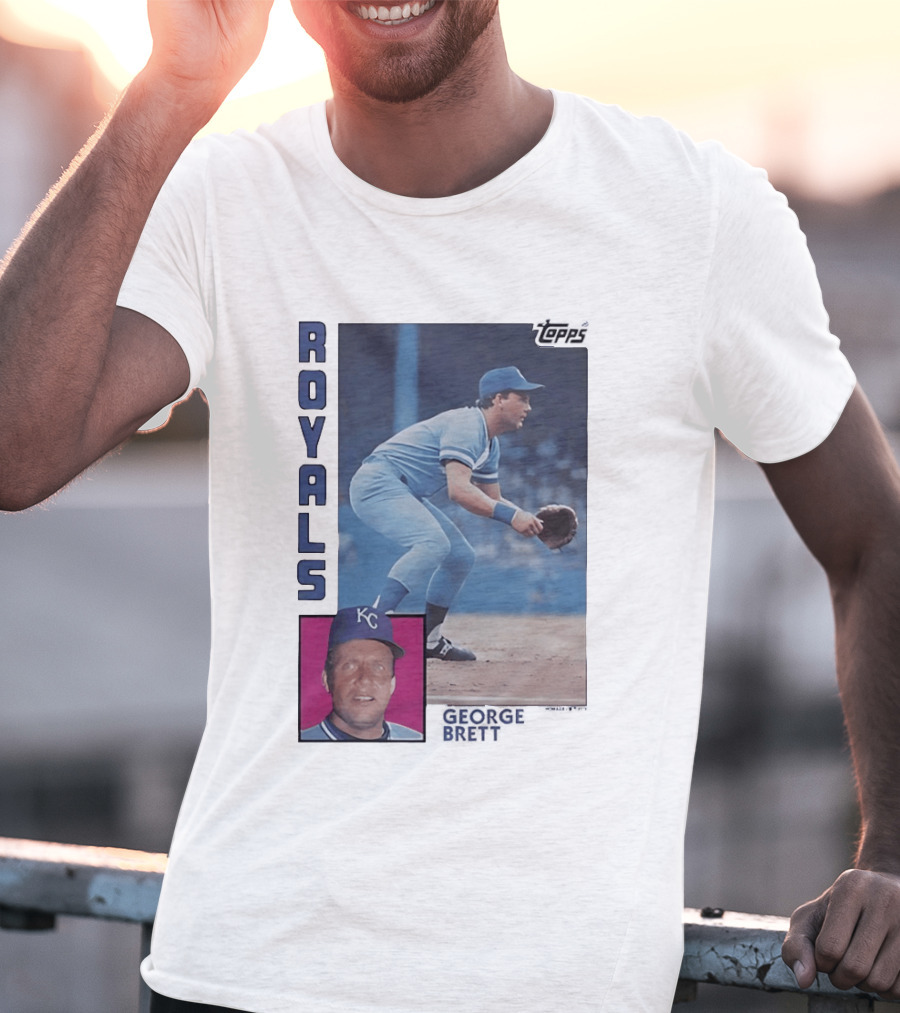 Kansas City Royals George Brett Topps 1984 Baseball Card T-Shirt