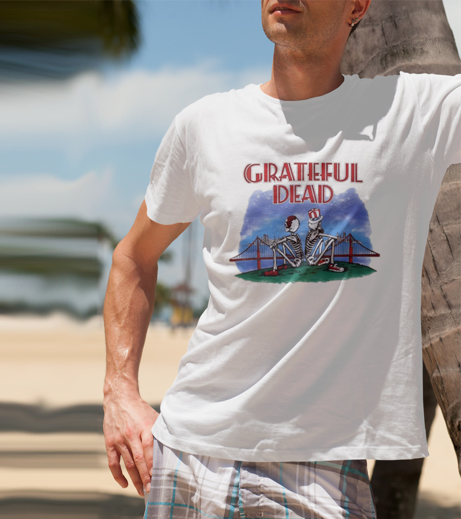 Grateful Dead Skeleton Bridge Scene T-Shirt