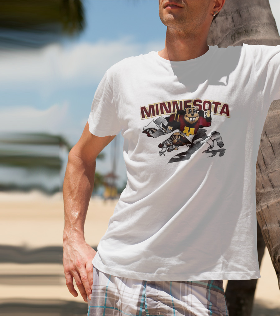 Minnesota Golden Gophers Mascot Bursting Through T-Shirt
