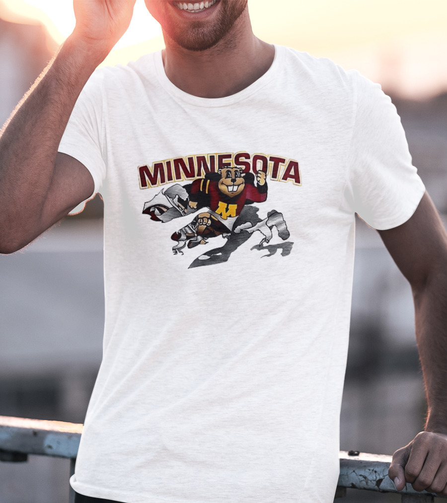 Minnesota Golden Gophers Mascot Bursting Through T-Shirt