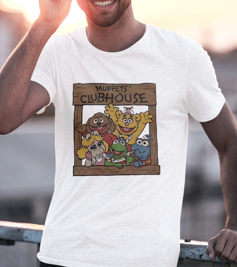 Muppets Clubhouse Characters Kermit Fozzie Gonzo Miss Piggy Rowlf T-Shirt