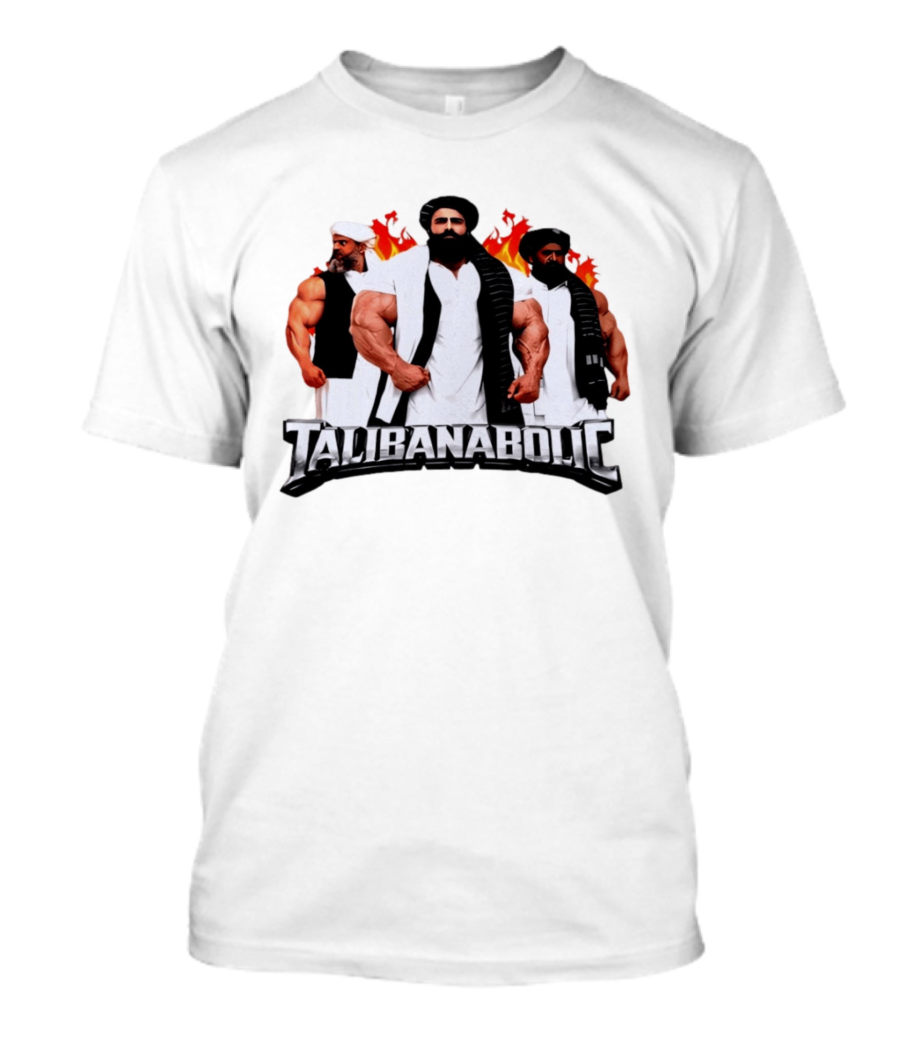 Talibanabolic Bodybuilders With Flames T-Shirt