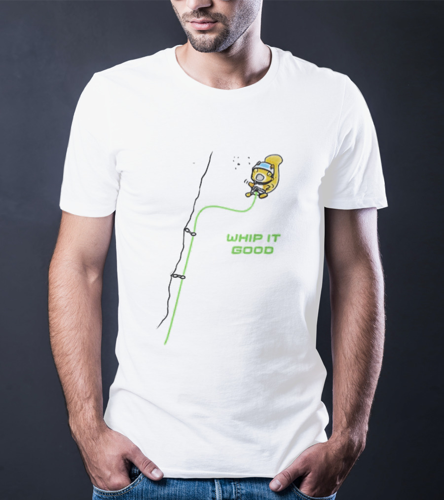 Whip It Good Rock Climbing Squirrel Adventure T-Shirt