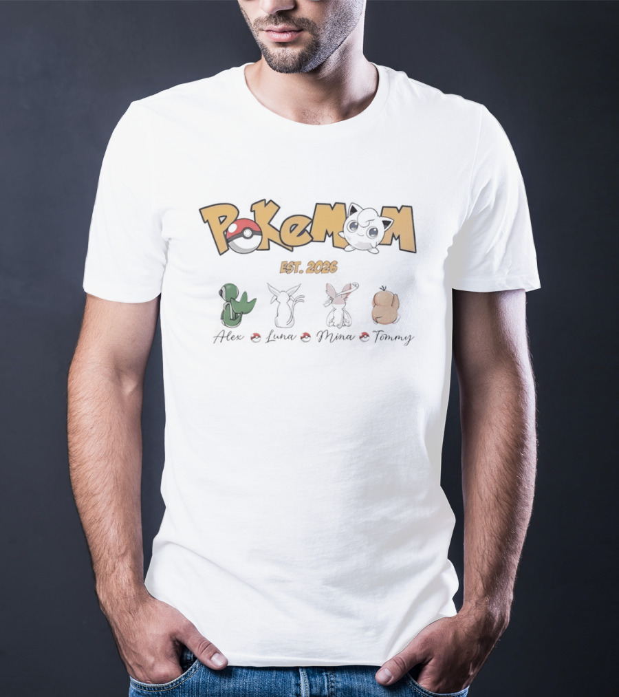 Pokémon PokeMom Est 2026 Alex Luna Mina Tommy T-Shirt