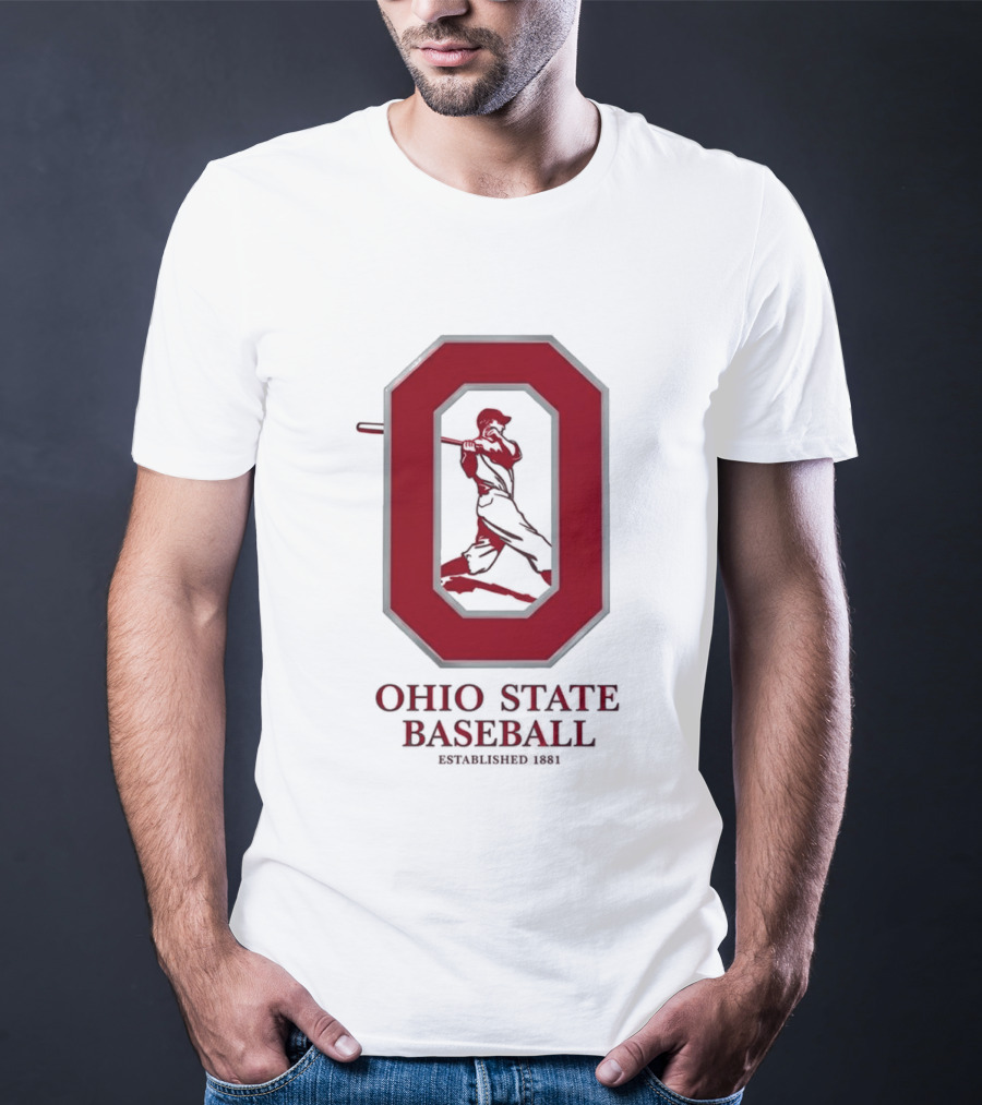Ohio State Baseball Established 1881 Buckeyes Iconic "O" And Batter T-Shirt